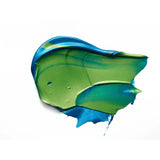 Green and blue smear of paint on a white background