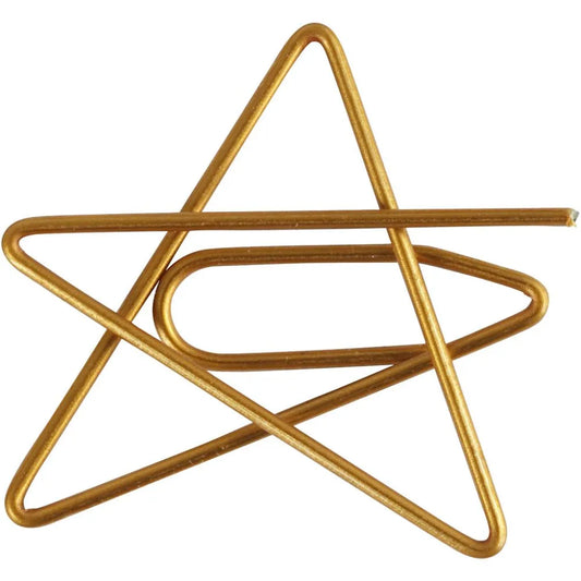 Metal Paperclips, size 30x30 mm, 6 pcs, gold
