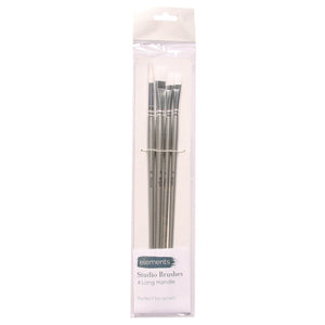 Elements Studio Brush - Set of 4 Long Handle Brushes