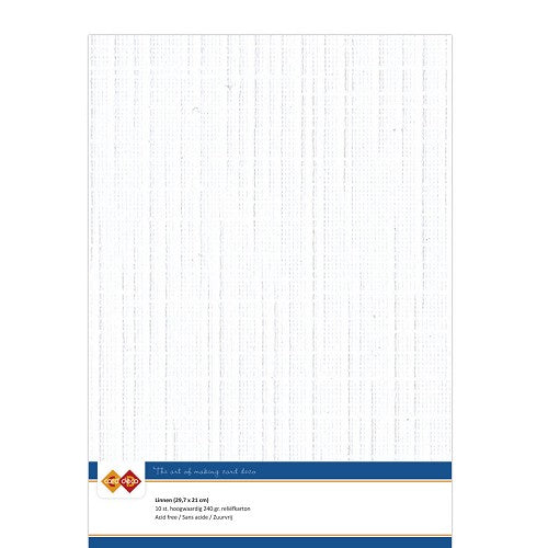 A4 Linen Cardboard - White (10 Pack)