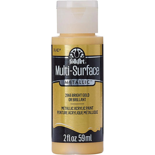 FolkArt Multi-Surface Metallic Acrylic 59ml - Bright Gold