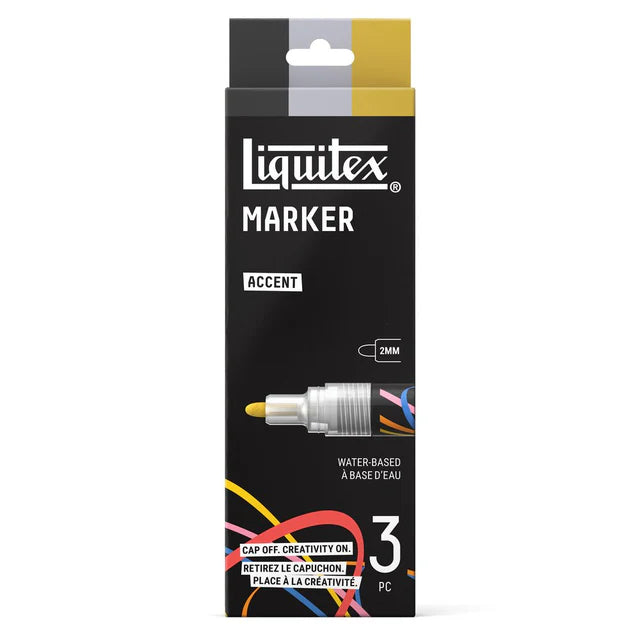 Liquitex Marker Set - Accent (3 x 2mm)