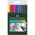 Pack of Faber-Castell Grip Finepen Fineliner with colorful markers on a green background