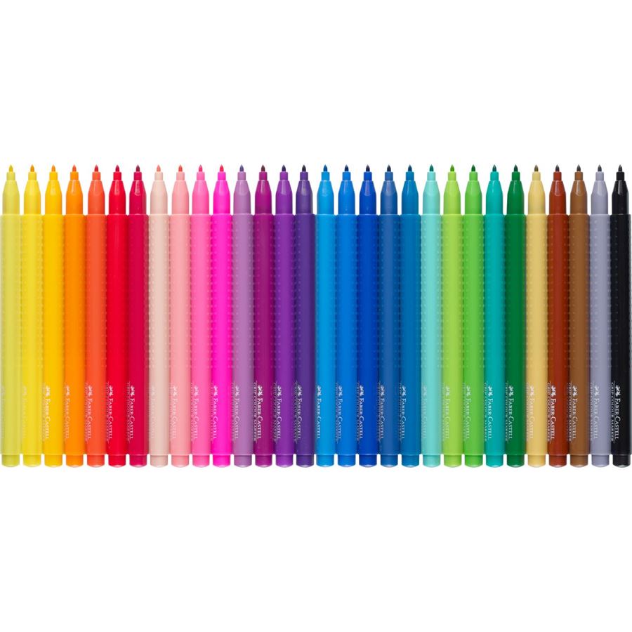 Grip Fibre Tip Colour Markers (Wallet Of 30)