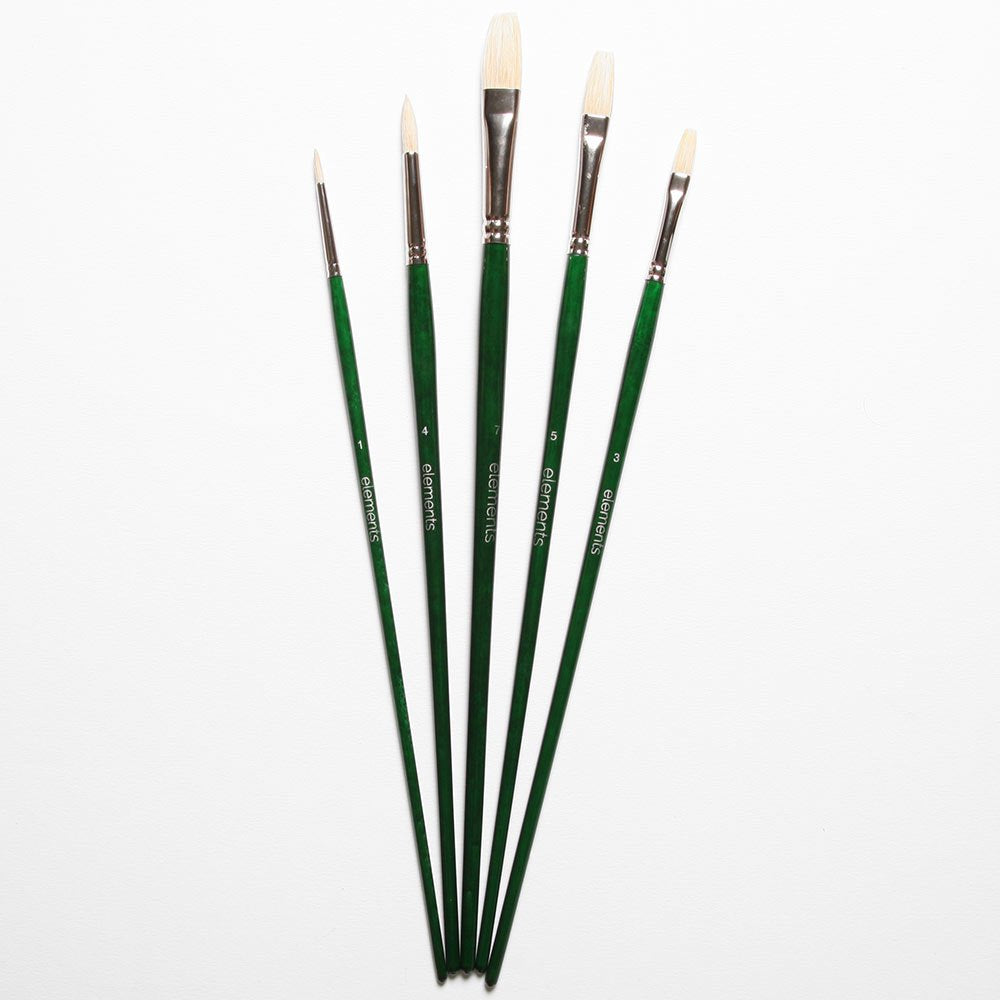 Elements Oil Brushes Long Handle Set (6 Pack)