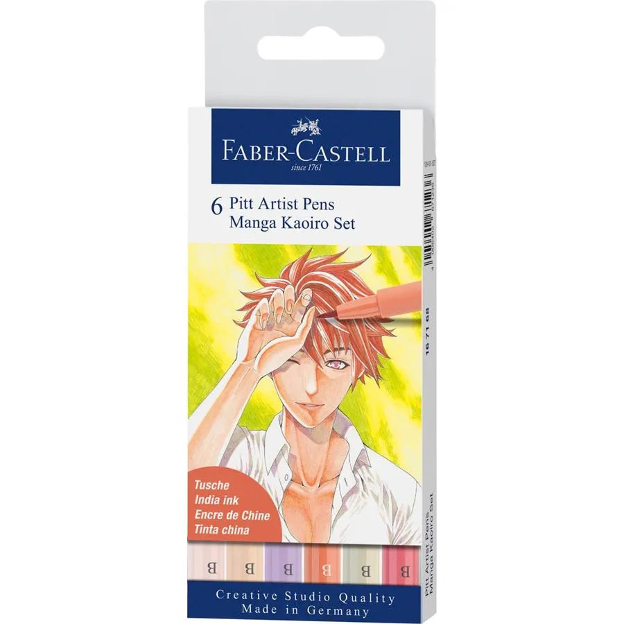 Faber Castell Pitt Pen Brush Manga Kaoiro (Set of 6)