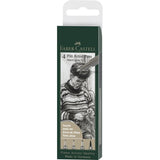 Faber-Castell Pitt Artist India Ink Pens - Warm Grey 1V (4 Pack)