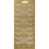 Stickers 10x23cm Sheet - Gold Cross