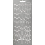 Stickers 10x23cm Sheet - Silver Cross