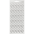 Stickers 10x23cm Sheet - Silver Hearts