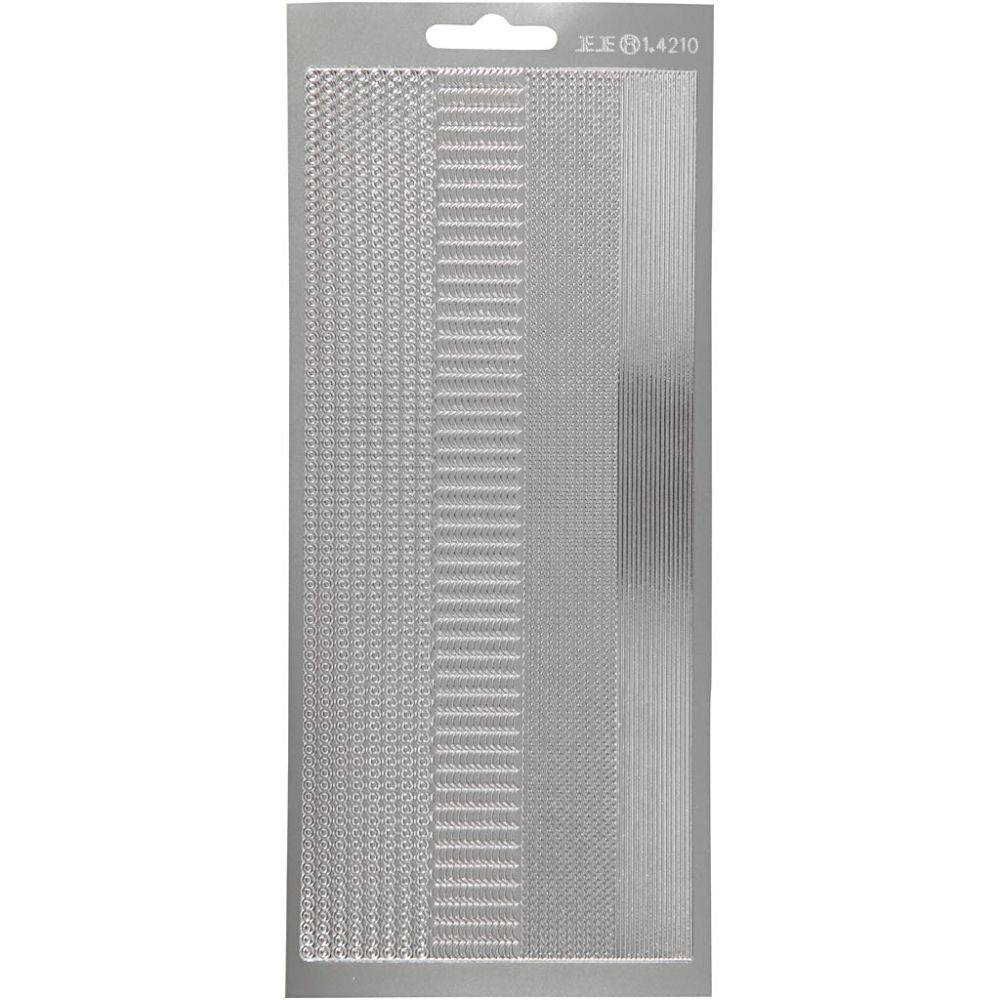 Stickers 10x23cm Sheet - Silver Borders