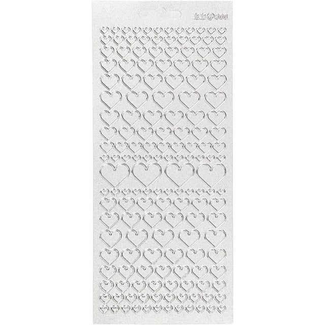 Stickers Silver Hearts - 1 Sheet