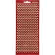 Stickers Gold & Red Glitter Hearts - 1 Sheet