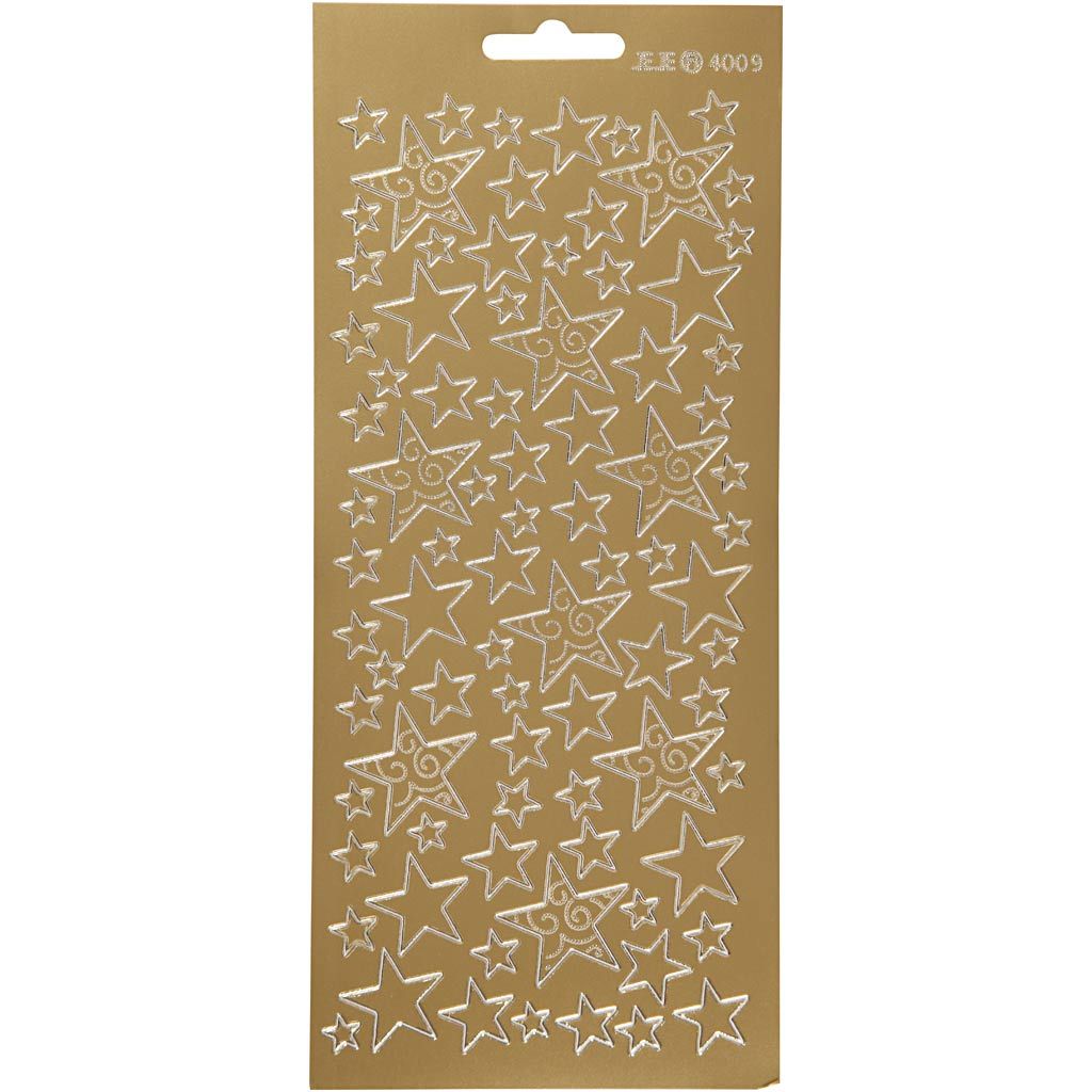 Stickers 10x23cm Sheet - Gold Stars