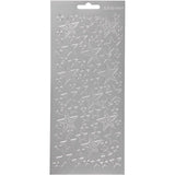 Stickers 10x23cm Sheet - Silver Stars
