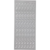 Stickers 10x23cm Sheet - Silver Numbers