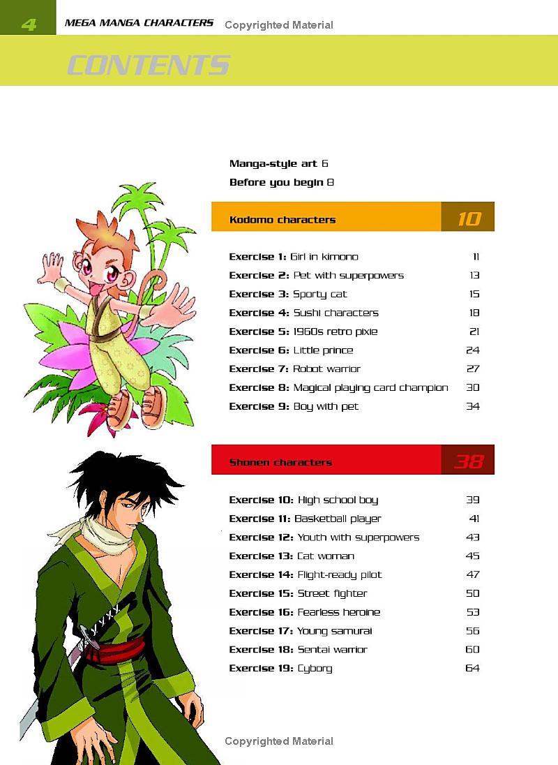 Mega Manga Characters Book