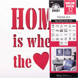 FolkArt Stencil 12x12 - Sign Making Variety Pack (26 Pack)