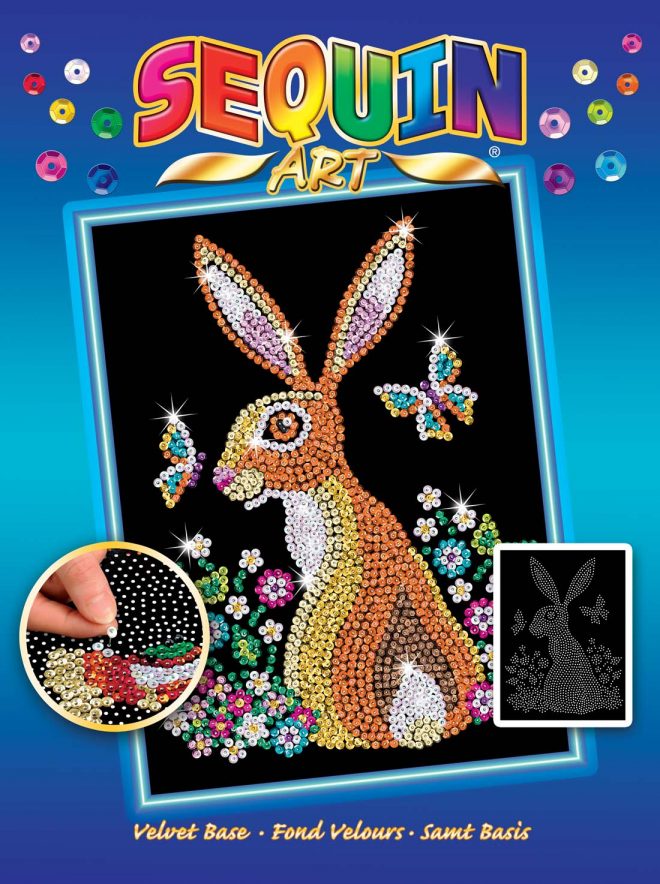 Sequin Art Blue Kit - Hare