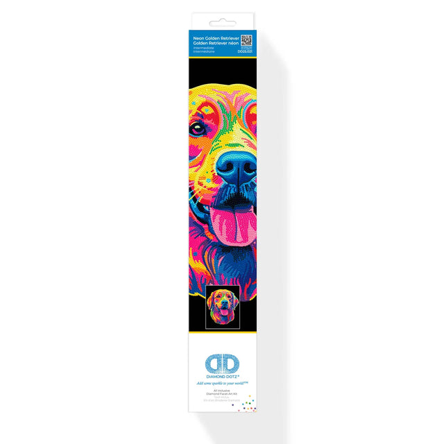Diamond Dotz Flock Canvas 35x46cm Kit - Neon Golden Retriever