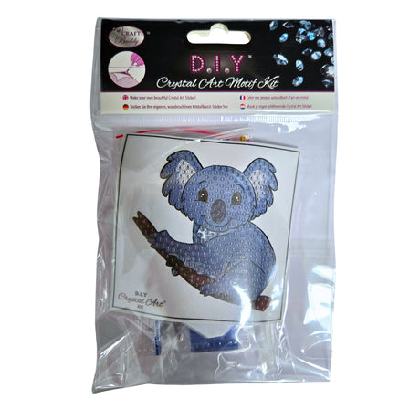 Crystal Art Sticker Motif 9x9cm - Koala Bear