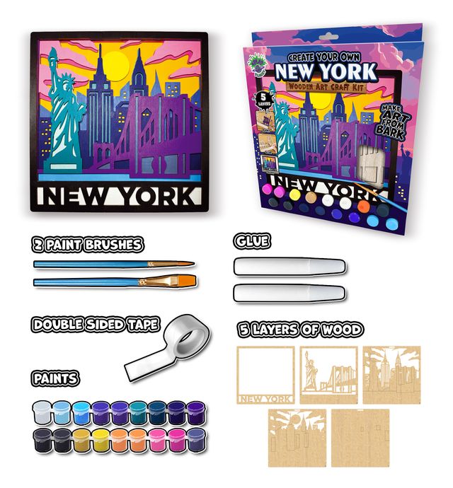 Splat Planet Wood Art Kit - New York