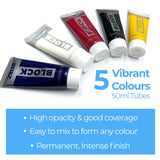 Zieler 5 Block Printing Inks Premium Oil-Based 50ml Tubes Set