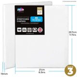Zieler A4 Primed Canvas (Pack of 3)