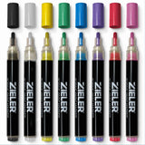 Zieler Coloured Acrylic Paint Markers Starter Set with A4 Black Pad