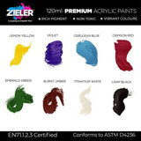 Zieler Acrylic Paint Set (8 x 120ml)