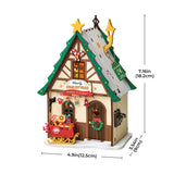 DIY Miniature Wooden Dollhouse - Twinkling Christmas House