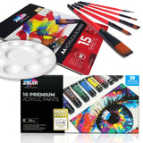 Zieler Acrylic Paint Starter Set - 17 Piece Gift Set