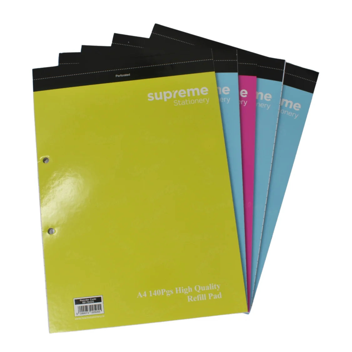 Supreme A4 Refill Pad Top Bound 140pg - Vibrant Colours (Assortment)