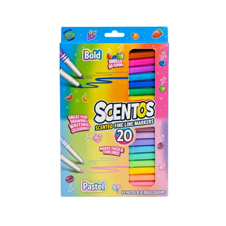 Scentos Scented Fine Liners - Bold & Pastel (20 Pack)