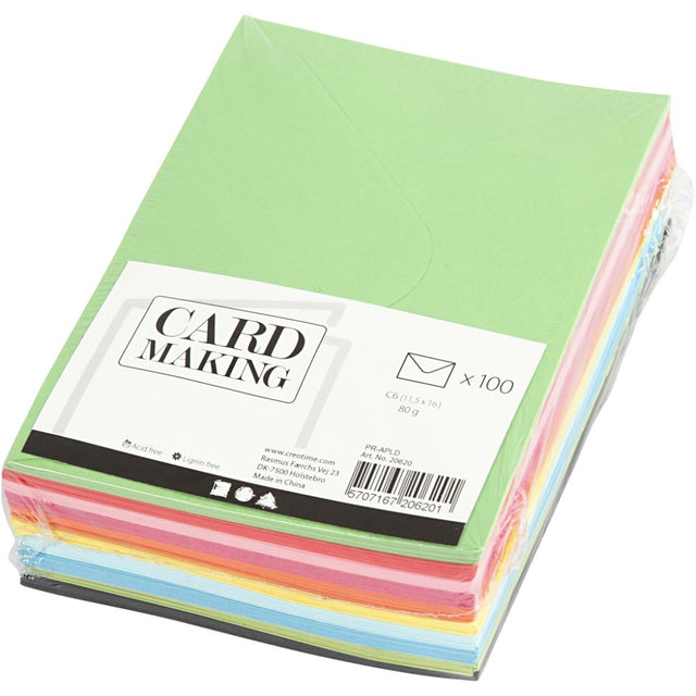 Coloured Envelopes C6 11.5x16 cm 80g (100 Set)