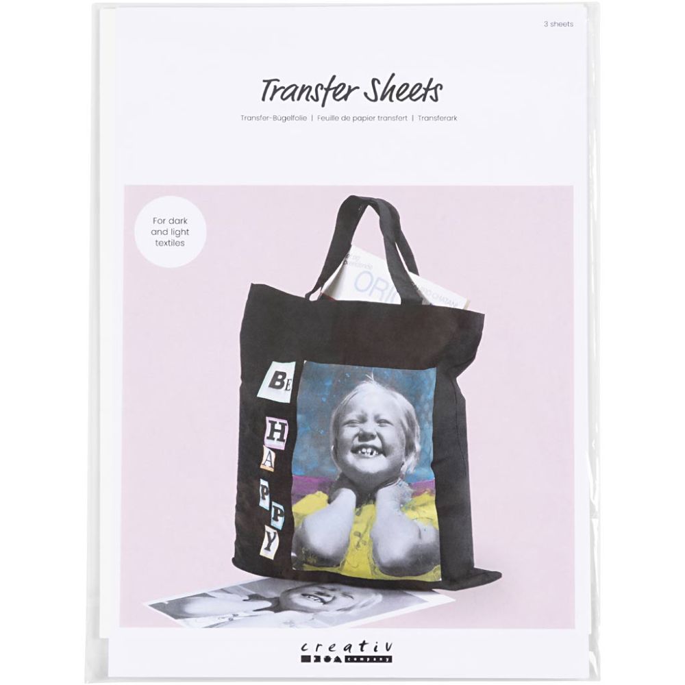 Transfer Sheets - Dark and Light Textiles (3 Sheets)