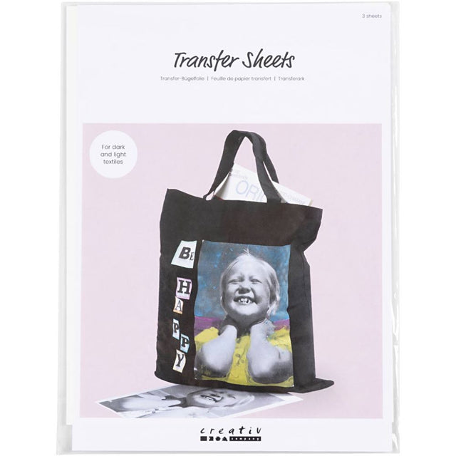 Transfer Sheets - Dark and Light Textiles (3 Sheets)