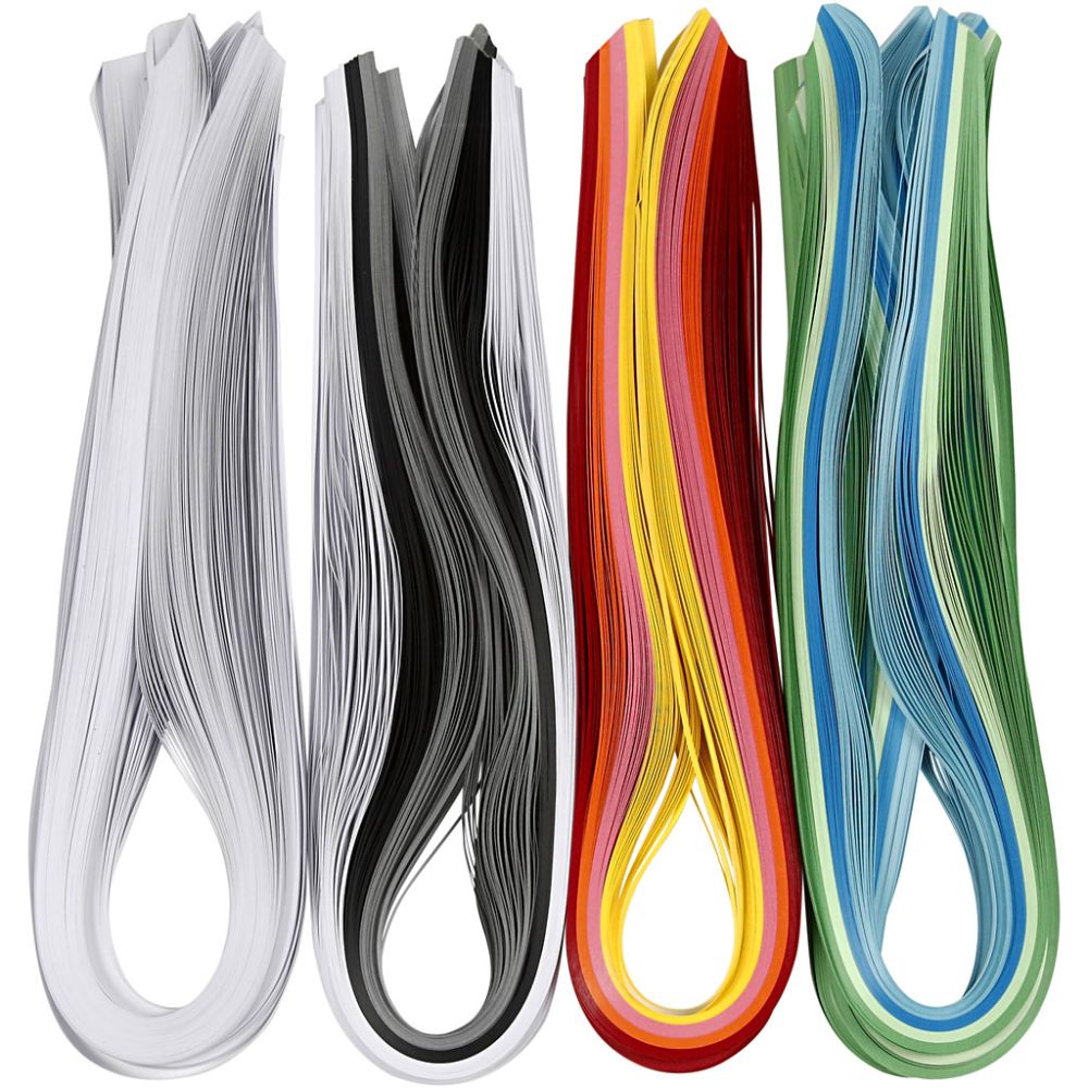Quilling Paper Strips - 12 Assorted Colours
