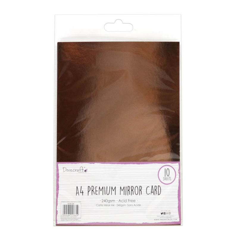 Dovecraft A4 Mirror Card - Rose Gold (10 Sheets)