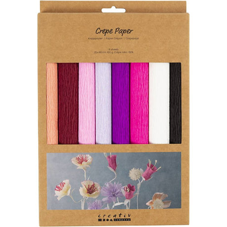 Crepe Paper 25x60cm - Purple/Pink Harmony (8 Sheets)