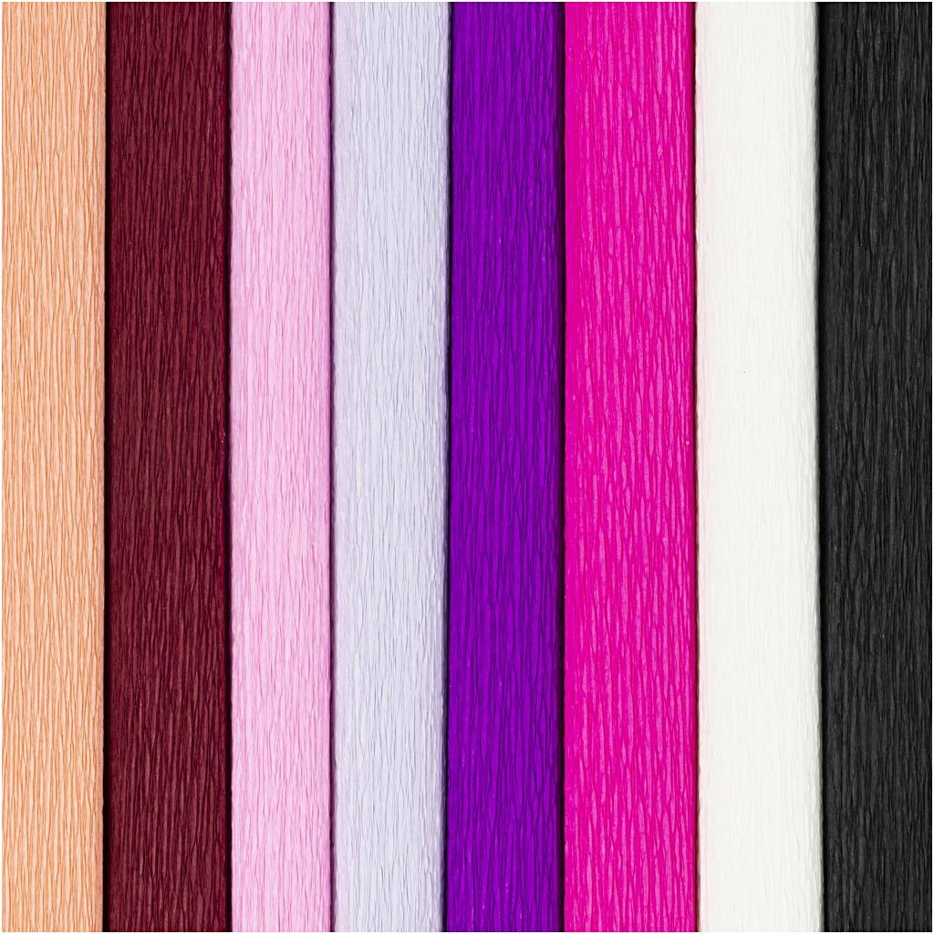 Crepe Paper 25x60cm - Purple/Pink Harmony (8 Sheets)
