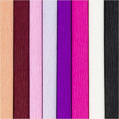 Crepe Paper 25x60cm - Purple/Pink Harmony (8 Sheets)