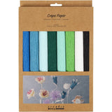 Crepe Paper 25x60cm - Blue/Green (8 Sheets)