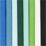 Crepe Paper 25x60cm - Blue/Green (8 Sheets)