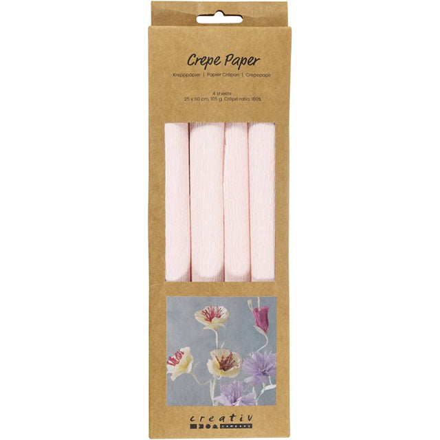 Crepe Paper 25x60cm - Soft Rose (4 Sheets)