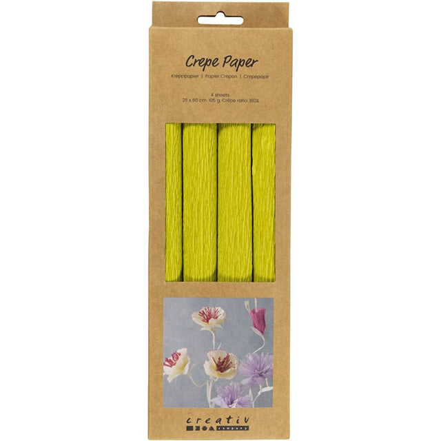 Crepe Paper 25x60cm - Light Green (4 Sheets)