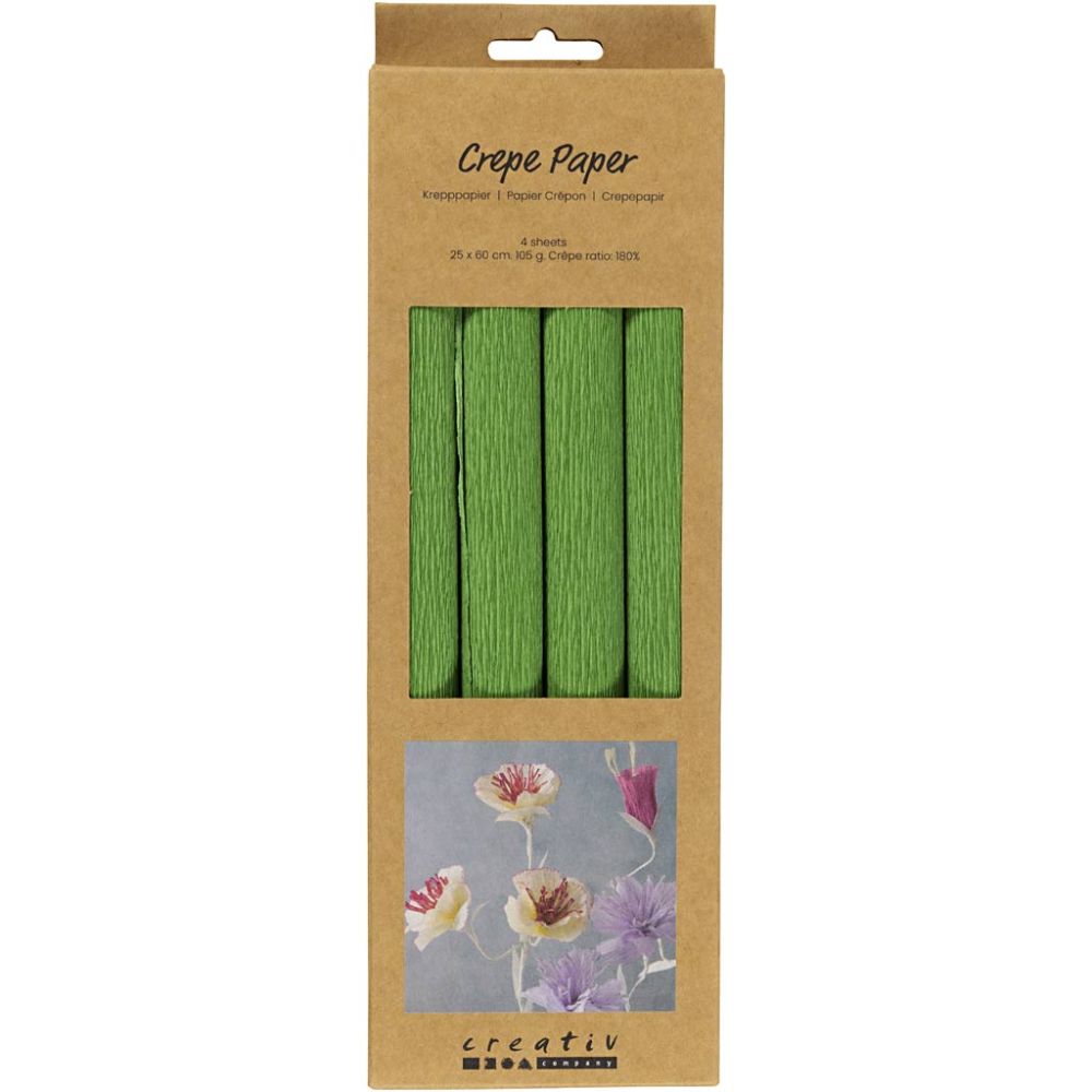 Crepe Paper 25x60cm - Leaf Green (4 Sheets)