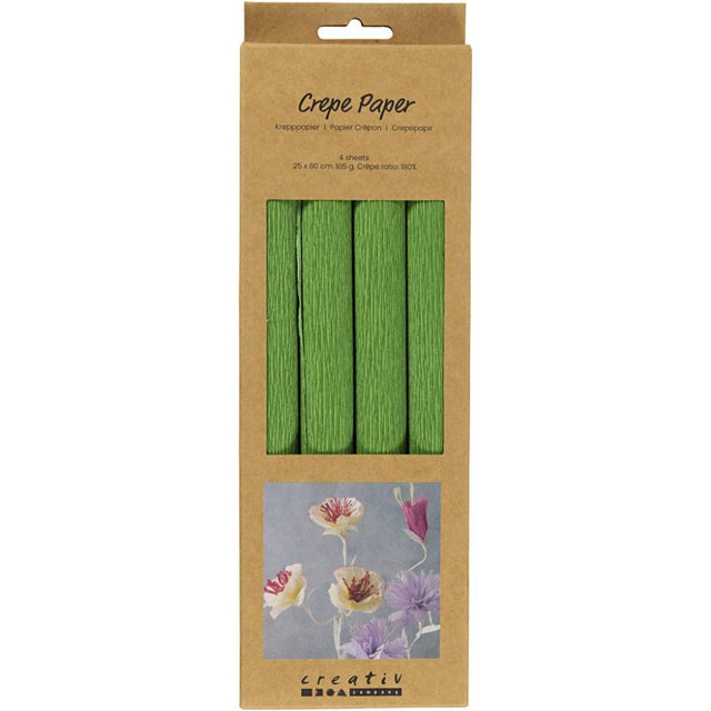 Crepe Paper 25x60cm - Leaf Green (4 Sheets)