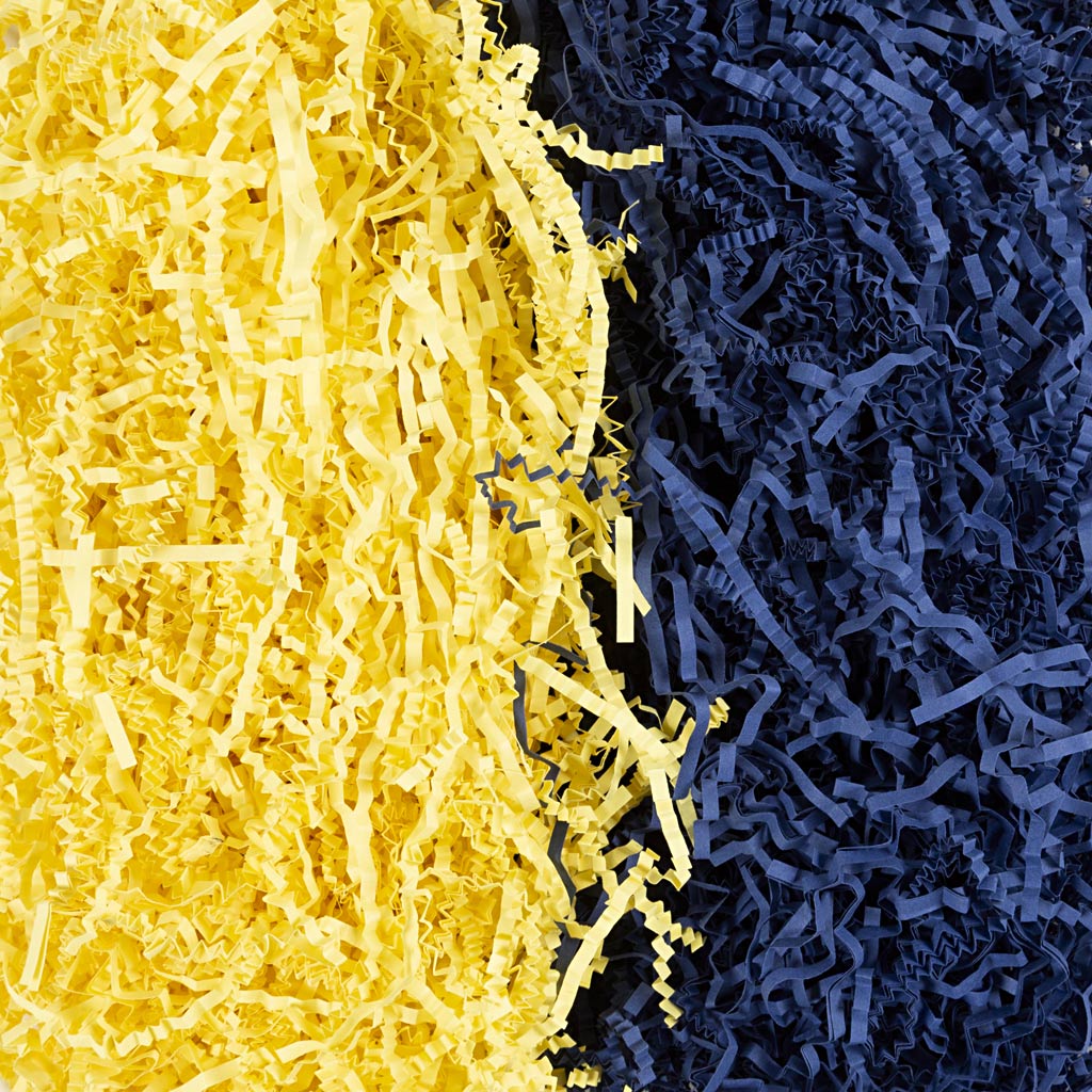 Crinkle Paper L:25-30cm W:3mm - Dark Blue Yellow 2x50g
