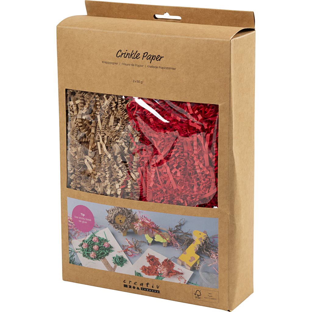 Crinkle Paper L:25-30cm W:3mm - Brown Red 2x50g